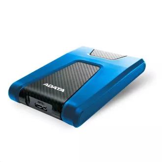 ADATA zunanji trdi disk 1TB USB 3.1 DashDrive Durable HD650, moder (gumijast, odporen na udarce)