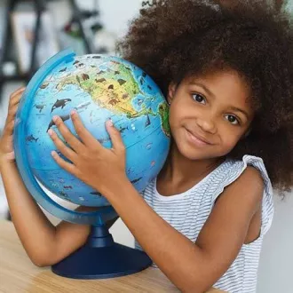 Alaysky Globe 25 cm Zoogeografski globus za predšolske otroke, oznake v angleščini