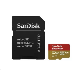 SanDisk MicroSDHC kartica 32 GB Extreme (100 MB/s, razred 10, UHS-I U3 V30)   adapter