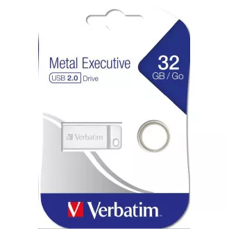 VERBATIM Flash disk 32 GB Metal Executive, USB 2.0, srebrn