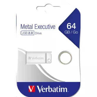 VERBATIM Flash disk 64 GB Metal Executive, USB 2.0, srebrn