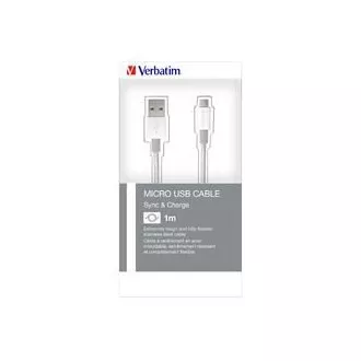 VERBATIM kabel Mirco B USB Cable Sync & Charge 100cm Silver 48862 O2 nalepka