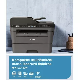 Večfunkcijski laserski tiskalnik BROTHER MFC-L2712DW - A4, 30 strani na minuto, 64 MB, 600x600 kopij, USB, WIFI, LAN, 250 l, 50ADF, DUPLEX Večfunkcijski laserski tiskalnik BROTHER MFC-L2712DW - A4, 30 strani na minuto, 64 MB, 600x600 kopij, USB, WIFI, LAN, 250 l, 50ADF, DUPLEX