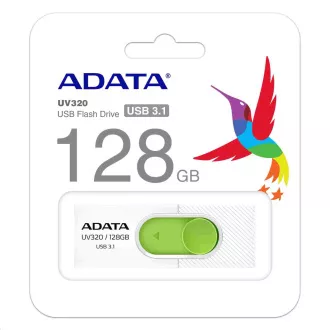ADATA Flash disk 128 GB UV320, USB 3.1 Dash Drive, bela/zelena ADATA Flash disk 128 GB UV320, USB 3.1 Dash Drive, bela/zelena