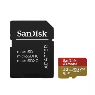 SanDisk MicroSDHC kartica 32 GB Extreme (100 MB/s, razred 10 UHS-I V30, za akcijske kamere)   adapter