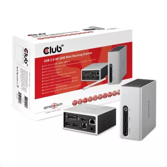 Club3D Priključna postaja USB-A 8v1, 1xHDMI, 1xDVI, 4xUSB, 1xRJ45, 1x3,5 mm, siva