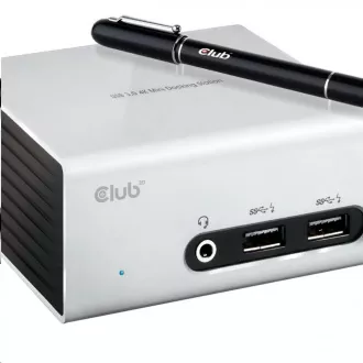 Club3D Priključna postaja USB-A 8v1, 1xHDMI, 1xDVI, 4xUSB, 1xRJ45, 1x3,5 mm, siva