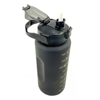 Motivacijska športna steklenica 3v1, 2000 ml   900 ml   300 ml, črna