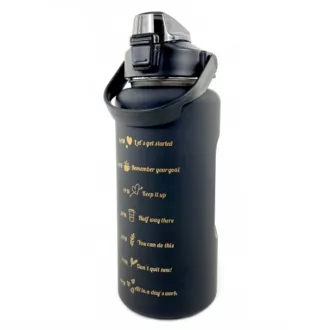 Motivacijska športna steklenica 3v1, 2000 ml   900 ml   300 ml, črna