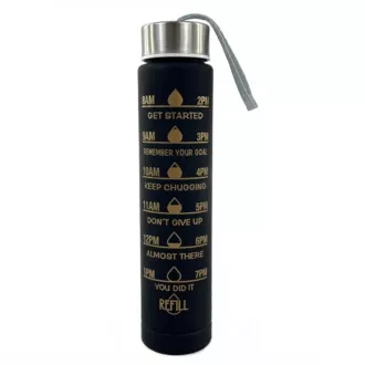 Motivacijska športna steklenica 3v1, 2000 ml   900 ml   300 ml, črna