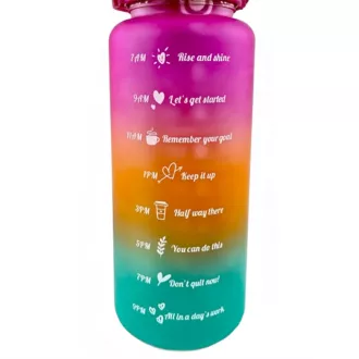 Motivacijska športna steklenica 3v1, 2000 ml   900 ml   300 ml, črna