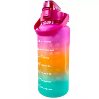 Motivacijska športna steklenica 3v1, 2000 ml   900 ml   300 ml, črna