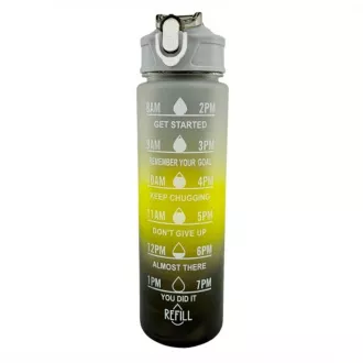 Motivacijska športna steklenica 3v1, 2000 ml   900 ml   300 ml, črna