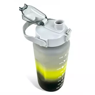 Motivacijska športna steklenica 3v1, 2000 ml   900 ml   300 ml, črna