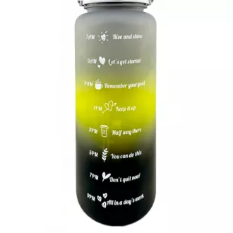 Motivacijska športna steklenica 3v1, 2000 ml   900 ml   300 ml, črna