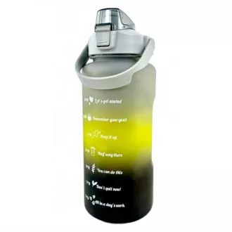 Motivacijska športna steklenica 3v1, 2000 ml   900 ml   300 ml, črna