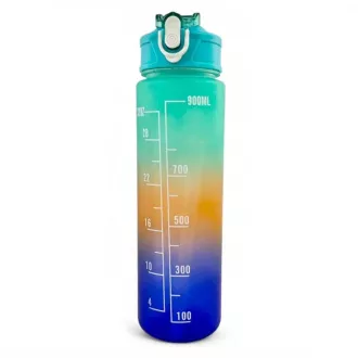 Motivacijska športna steklenica 3v1, 2000 ml   900 ml   300 ml, črna