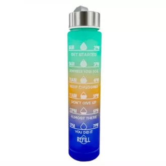 Motivacijska športna steklenica 3v1, 2000 ml   900 ml   300 ml, črna