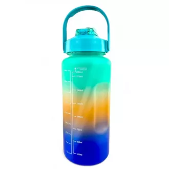 Motivacijska športna steklenica 3v1, 2000 ml   900 ml   300 ml, črna