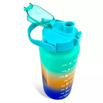 Motivacijska športna steklenica 3v1, 2000 ml   900 ml   300 ml, črna