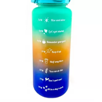 Motivacijska športna steklenica 3v1, 2000 ml   900 ml   300 ml, črna