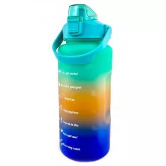 Motivacijska športna steklenica 3v1, 2000 ml   900 ml   300 ml, črna
