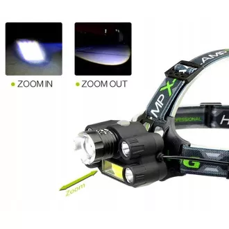 Žaromet CREE 1 x XM-L T6   4 x močan Q5 beli   1 x močan COB   trak ZOOM