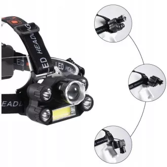 Žaromet CREE 1 x XM-L T6   4 x močan Q5 beli   1 x močan COB   trak ZOOM