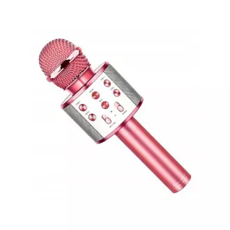 Mikrofon bluetooth za karaoke z zvočnikom, srebrn