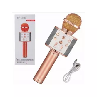 Mikrofon bluetooth za karaoke z zvočnikom, srebrn