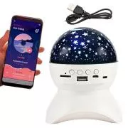 Nočni LED projektor zvezd z USB-jem, bel