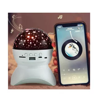 Nočni LED projektor zvezd z USB-jem, črn