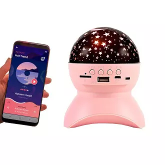 Nočni LED projektor zvezd z USB-jem, roza