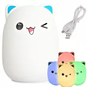 Otroška nočna LED luč CAT RGB   USB kabel