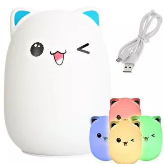 Otroška nočna LED luč CAT RGB   USB kabel