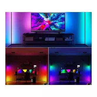Talna svetilka RGB LED v kotu, z daljinskim upravljalnikom Talna svetilka RGB LED v kotu, z daljinskim upravljalnikom