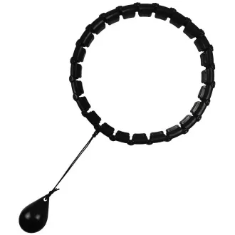 Masažna naprava Hula Hop ENERO FIT z utežmi, 115 cm, črna