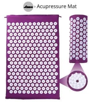 Podloga za vadbo Acupressure PREMIUM z blazino 67x42x2 cm, črna