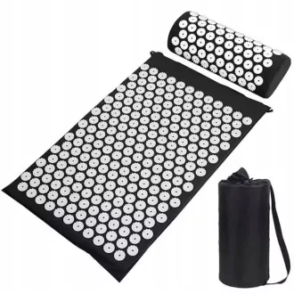 Podloga za vadbo Acupressure PREMIUM z blazino 67x42x2 cm, črna
