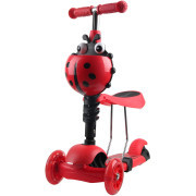 Otroški skuter 2v1 BERUŠKA s kolesi LED, rdeč