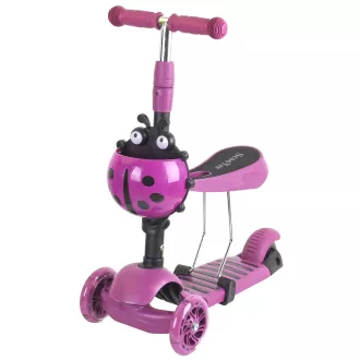 Otroški skuter 2v1 BERUŠKA s kolesi LED, vijolična