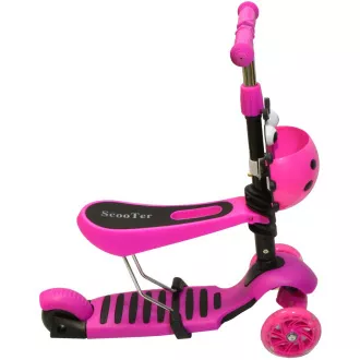 Otroški skuter 2v1 BERUŠKA s kolesi LED, roza
