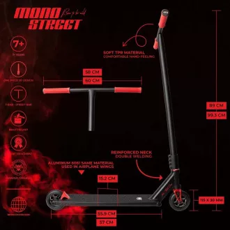 Skuter Freestyle NKD Mono, črno-rdeč Skuter Freestyle NKD Mono, črno-rdeč