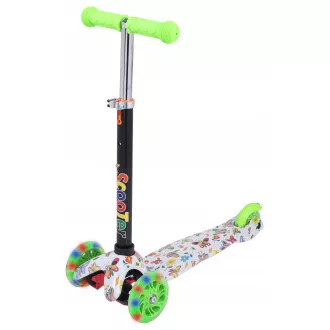 MINI SCOOTER trikolesni skuter z osvetljenimi kolesi, metulji