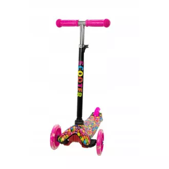 Trikolesni skuter MAXI SCOOTER s svetlečimi kolesi, BONBON, roza Trikolesni skuter MAXI SCOOTER s svetlečimi kolesi, BONBON, roza