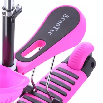 MINI SCOOTER 2v1 trikolesni skuter s kolesi LED, roza