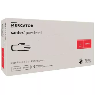 SANTEX POWDERED - rokavice za telo iz lateksa v prahu, 100 kosov, L