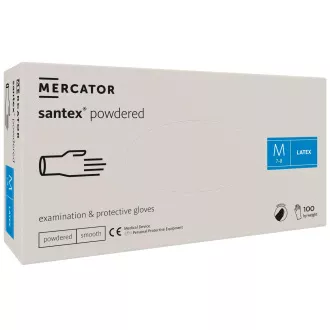 SANTEX POWDERED - rokavice za telo iz lateksa v prahu, 100 kosov, S