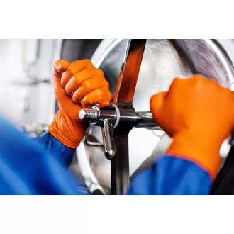 MERCATOR® GOGRIP - Nitrilne rokavice, brez prahu, 50 kosov, oranžne, XL