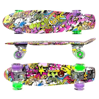 Pennyboard ENERO 56cm s kolesi LED, VINTAGE